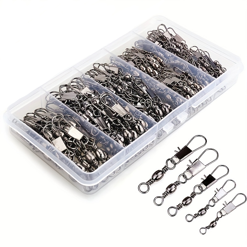 Fishing Equipment Set - 50/200 шт. Вертлюги-карабины для рыбалки, рыболовные