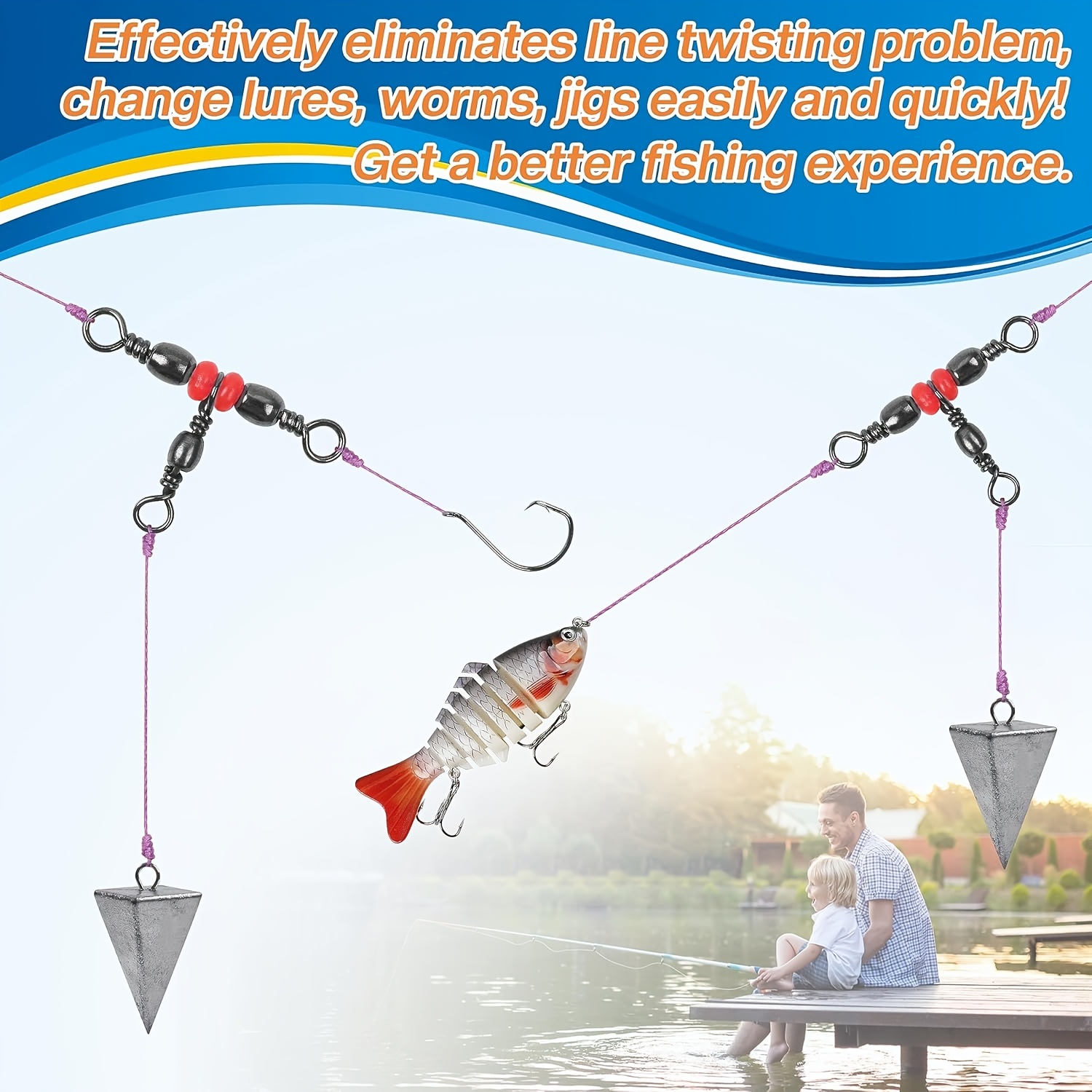 3 трехсторонних вертлюга, трой – обзор и цена Fishing Equipment Set