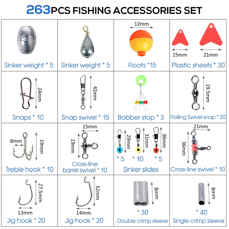 263 шт., набор аксессуаров для – обзор и цена Fishing Equipment Set